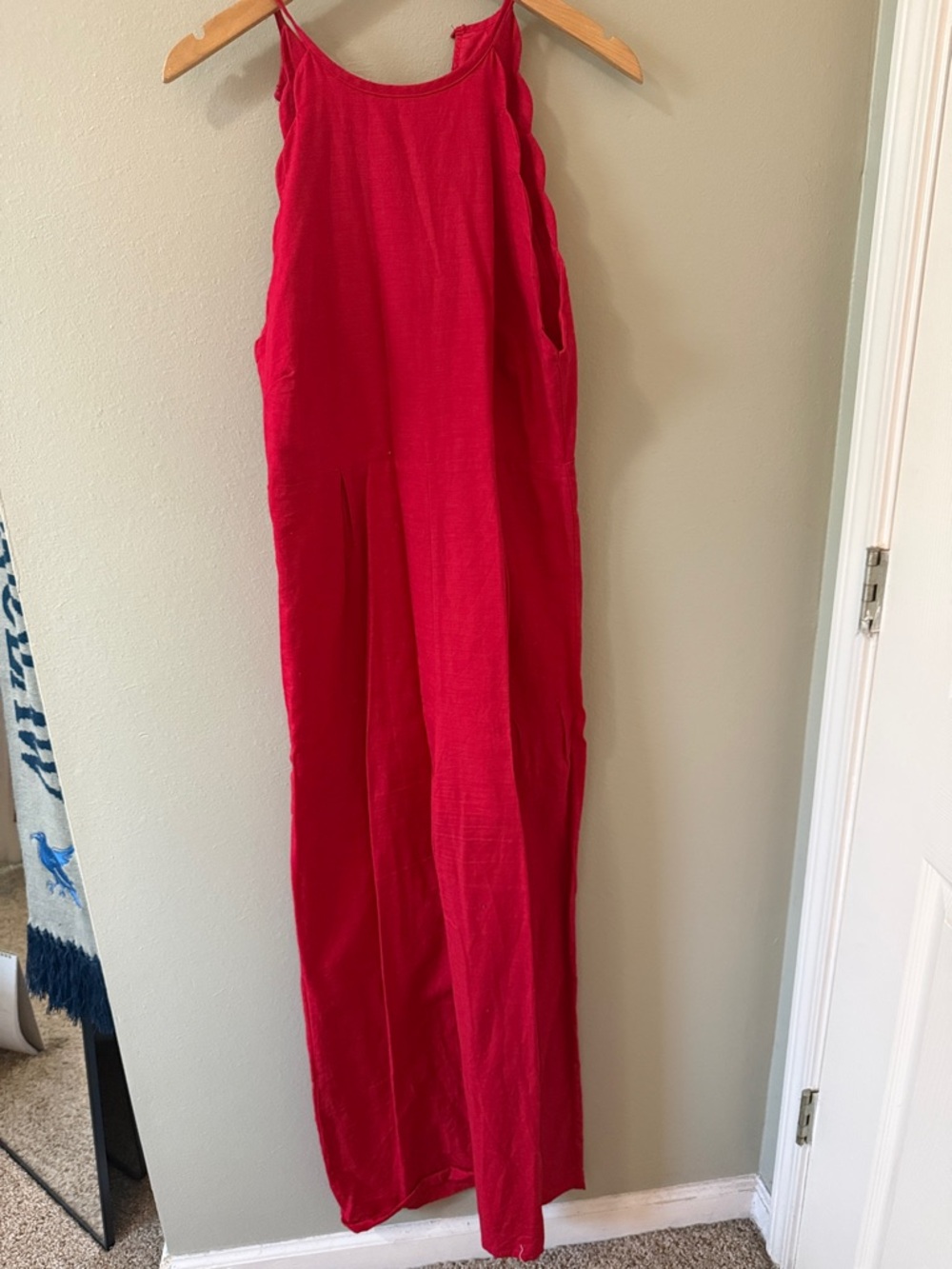 Harper Bright Red Sleeveless Wide-Leg Jumpsuit